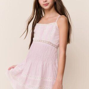 NWT LoveShackFancy Havrea Dress Girls 10 Pink Lace Cotton Tween Cottagecore 🌸